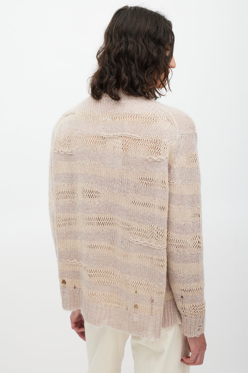 Acne Studios Pink & Beige Knit Striped Sweater