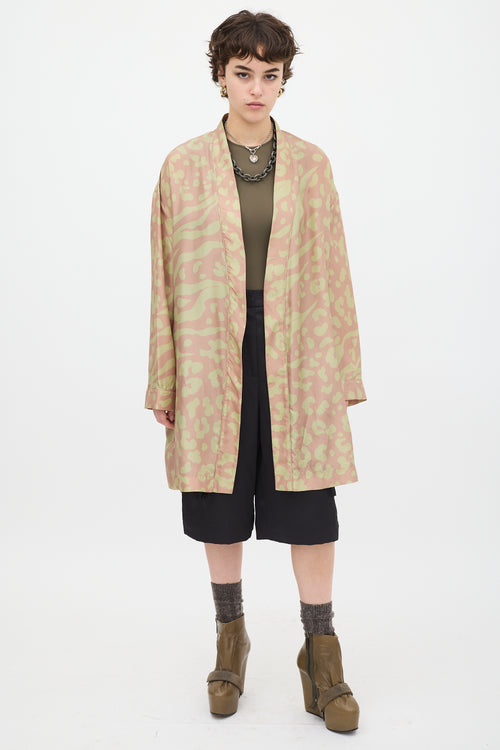 Acne Studios Pink & Green Silk Jalone Robe