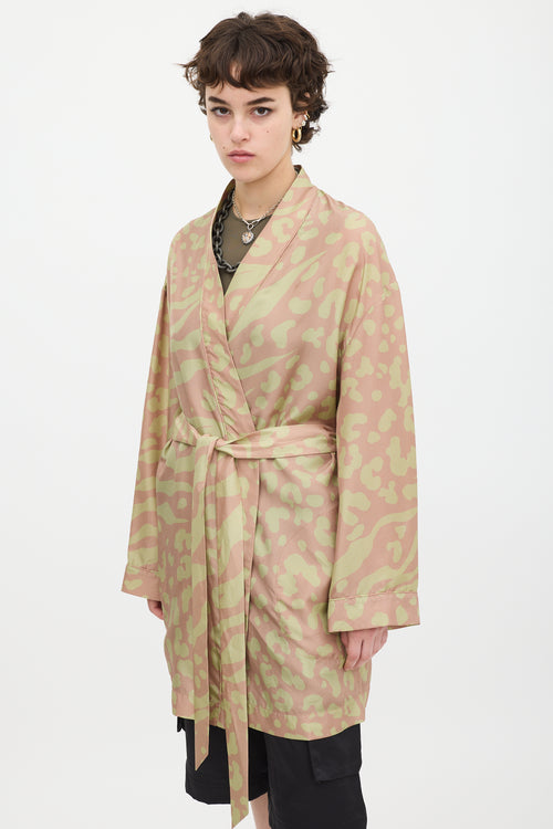 Acne Studios Pink & Green Silk Jalone Robe