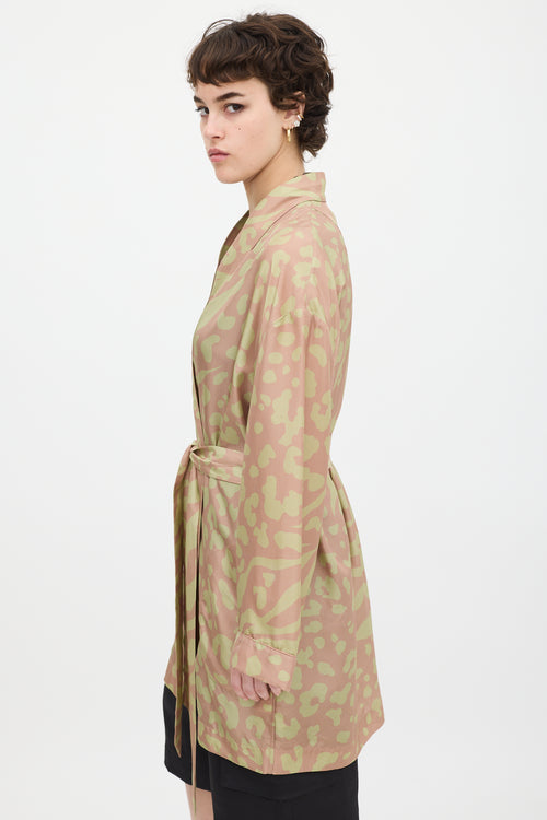 Acne Studios Pink & Green Silk Jalone Robe
