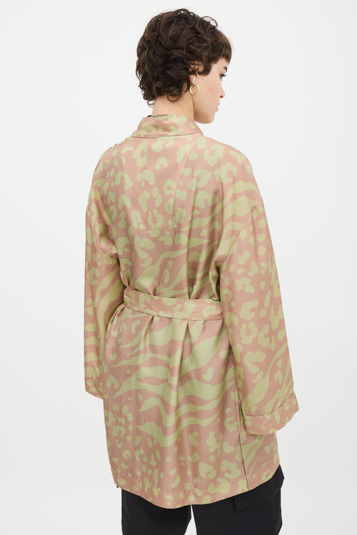 Acne Studios Pink & Green Silk Jalone Robe