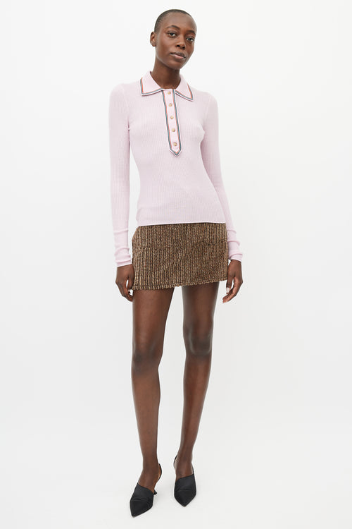 Acne Studios Pink & Multicolour Ribbed Polo