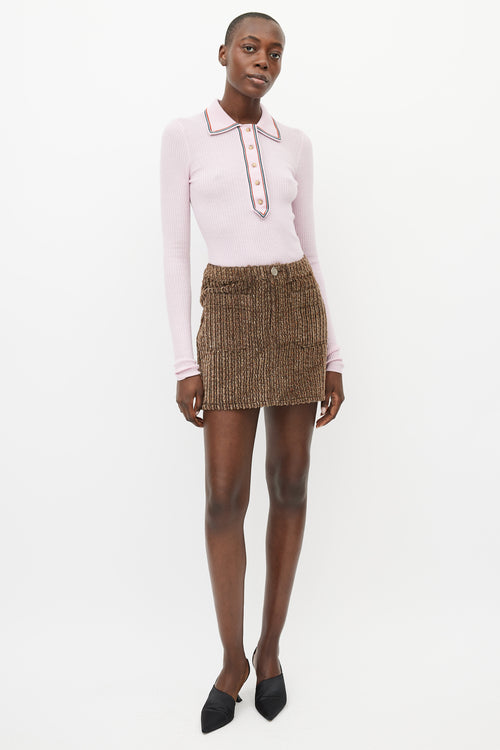 Acne Studios Pink & Multicolour Ribbed Polo