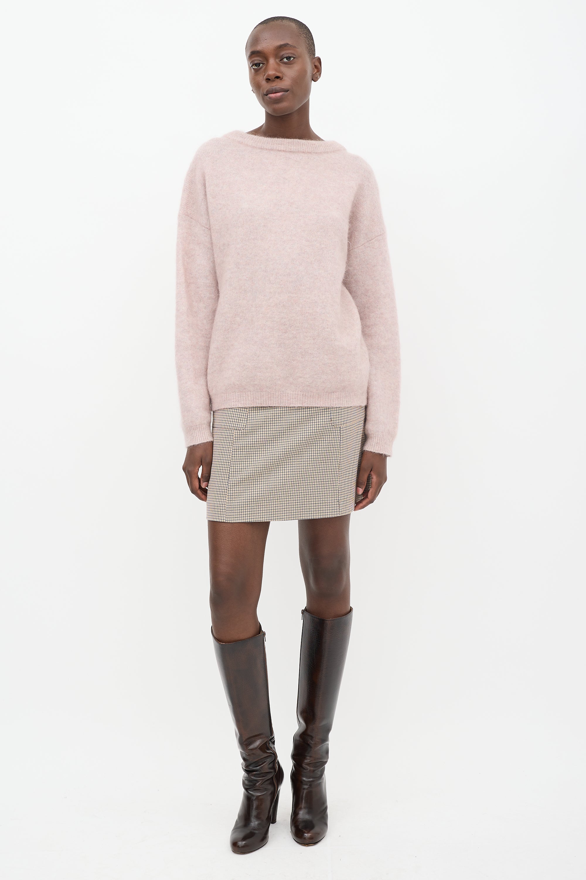 Acne Studios Pink Knit Dramatic Mohair & Wool Sweater