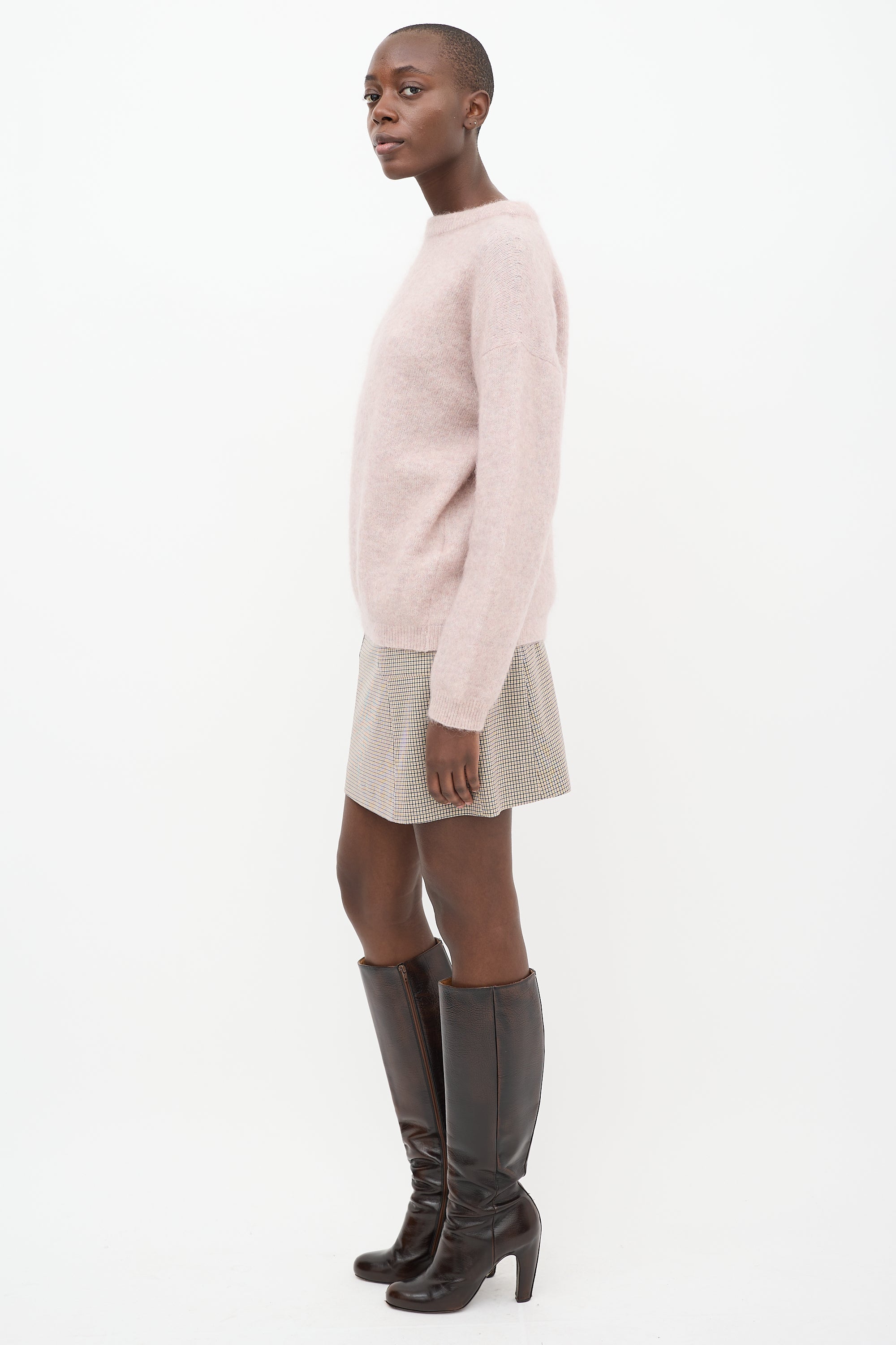 Acne Studios Pink Knit Dramatic Mohair & Wool Sweater