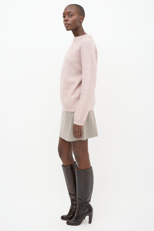 Acne Studios Pink Knit Dramatic Mohair & Wool Sweater