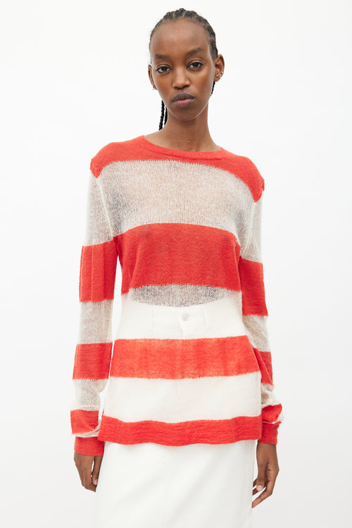 Acne Studios Red & White Striped Sweater