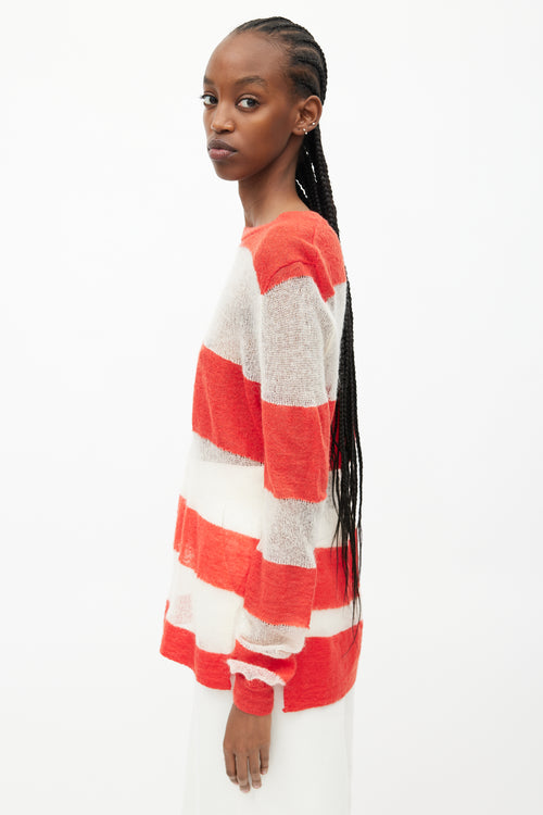 Acne Studios Red & White Striped Sweater