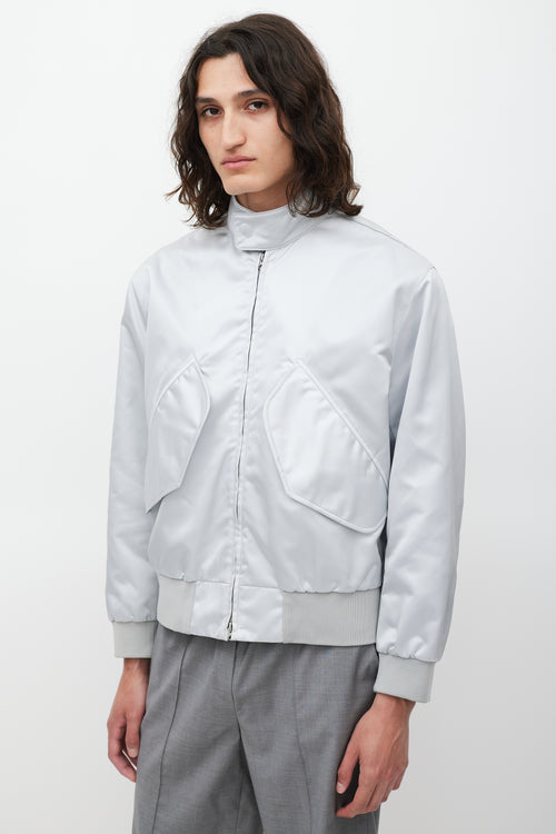 Acne Studios Silver Nylon Bomber Jacket