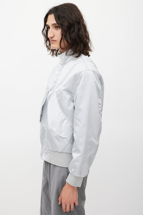 Acne Studios Silver Nylon Bomber Jacket