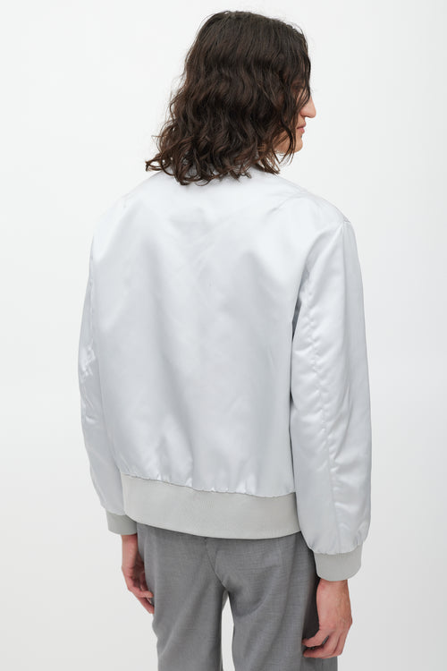 Acne Studios Silver Nylon Bomber Jacket