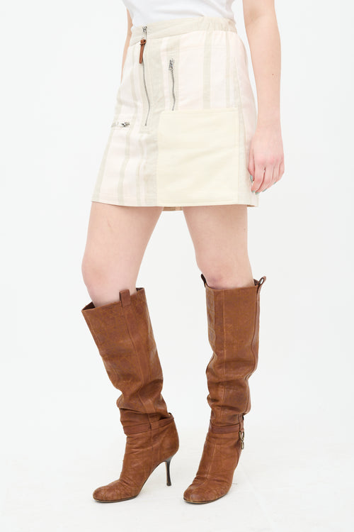 Acne Studios Striped Zip Fly Skirt
