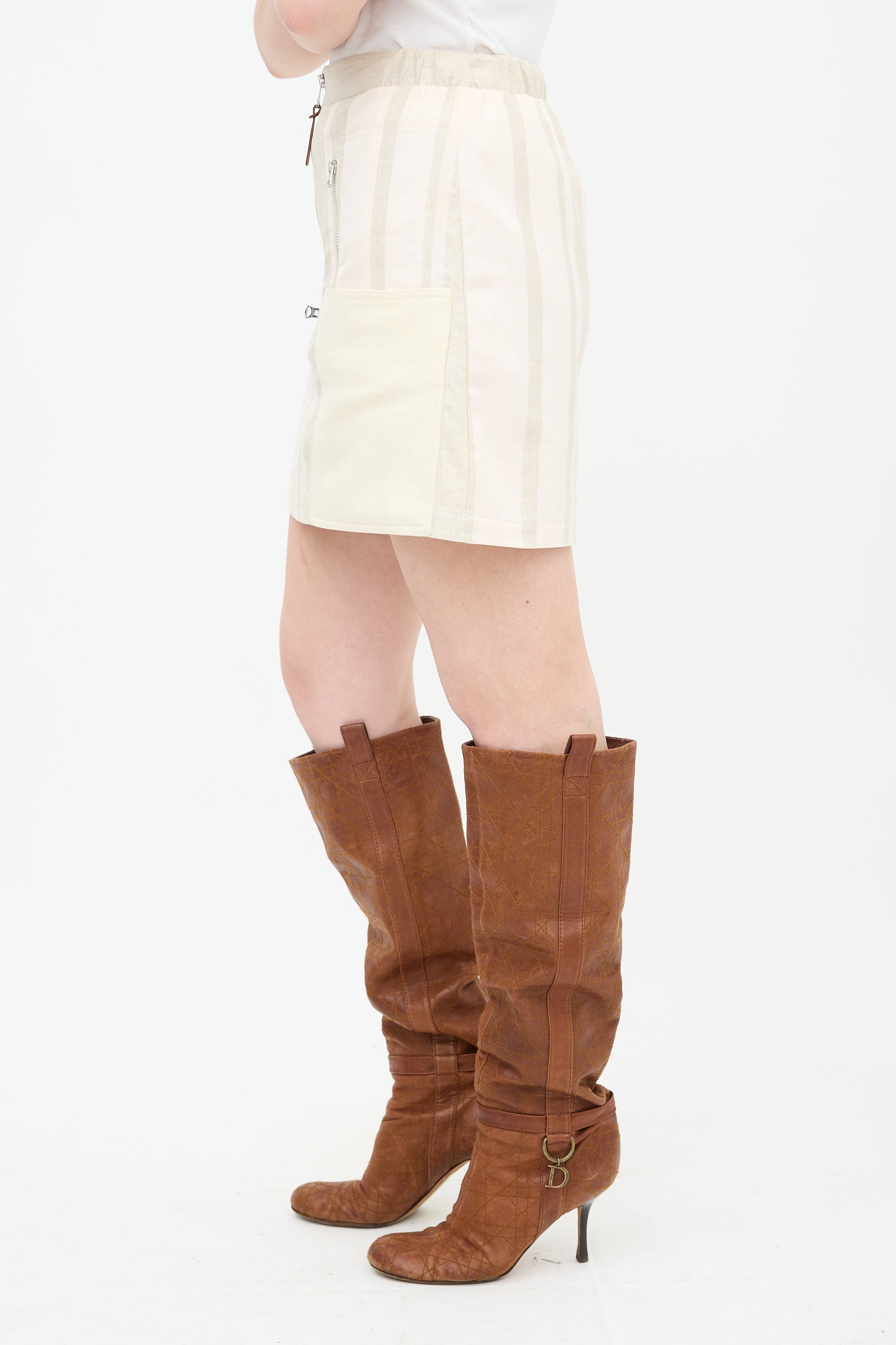 Acne Studios Striped Zip Fly Skirt