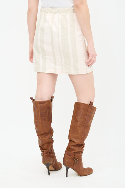 Acne Studios Striped Zip Fly Skirt