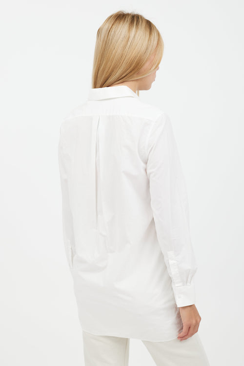 Acne Studios White & Green Cotton Long Sleeve Shirt
