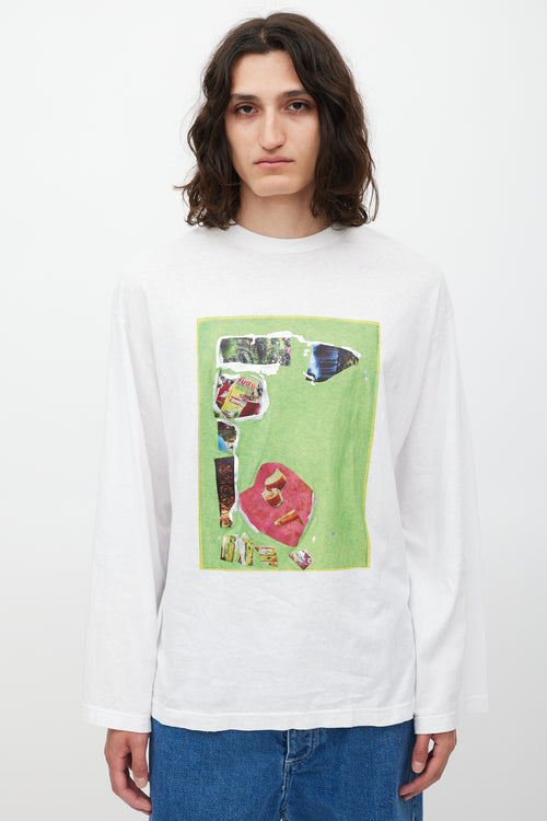 Acne Studios White & Multicolour Graphic Top