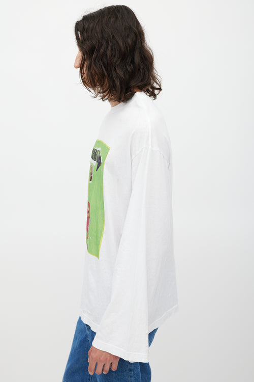 Acne Studios White & Multicolour Graphic Top
