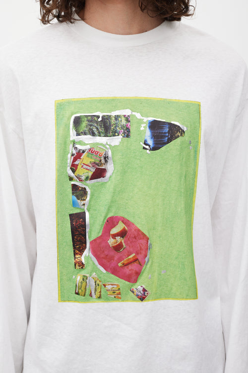 Acne Studios White & Multicolour Graphic Top