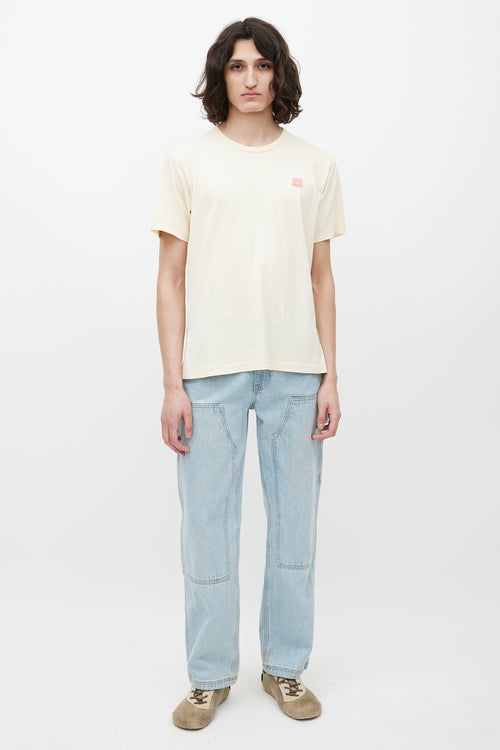 Acne Studios Yellow & Pink Face Logo T-Shirt