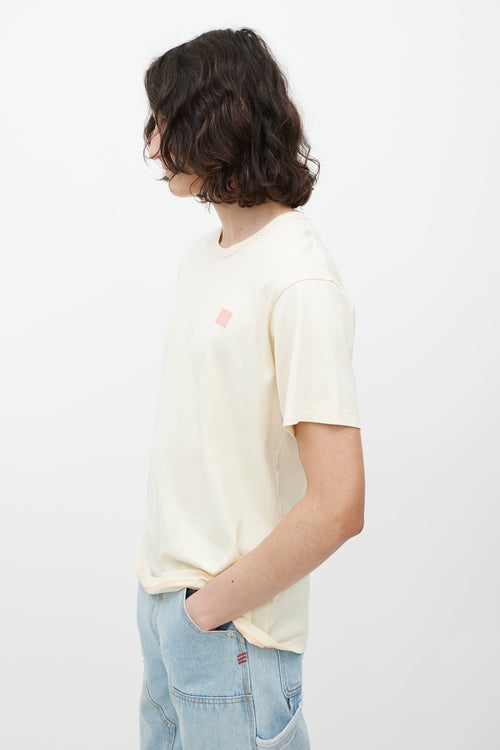 Acne Studios Yellow & Pink Face Logo T-Shirt