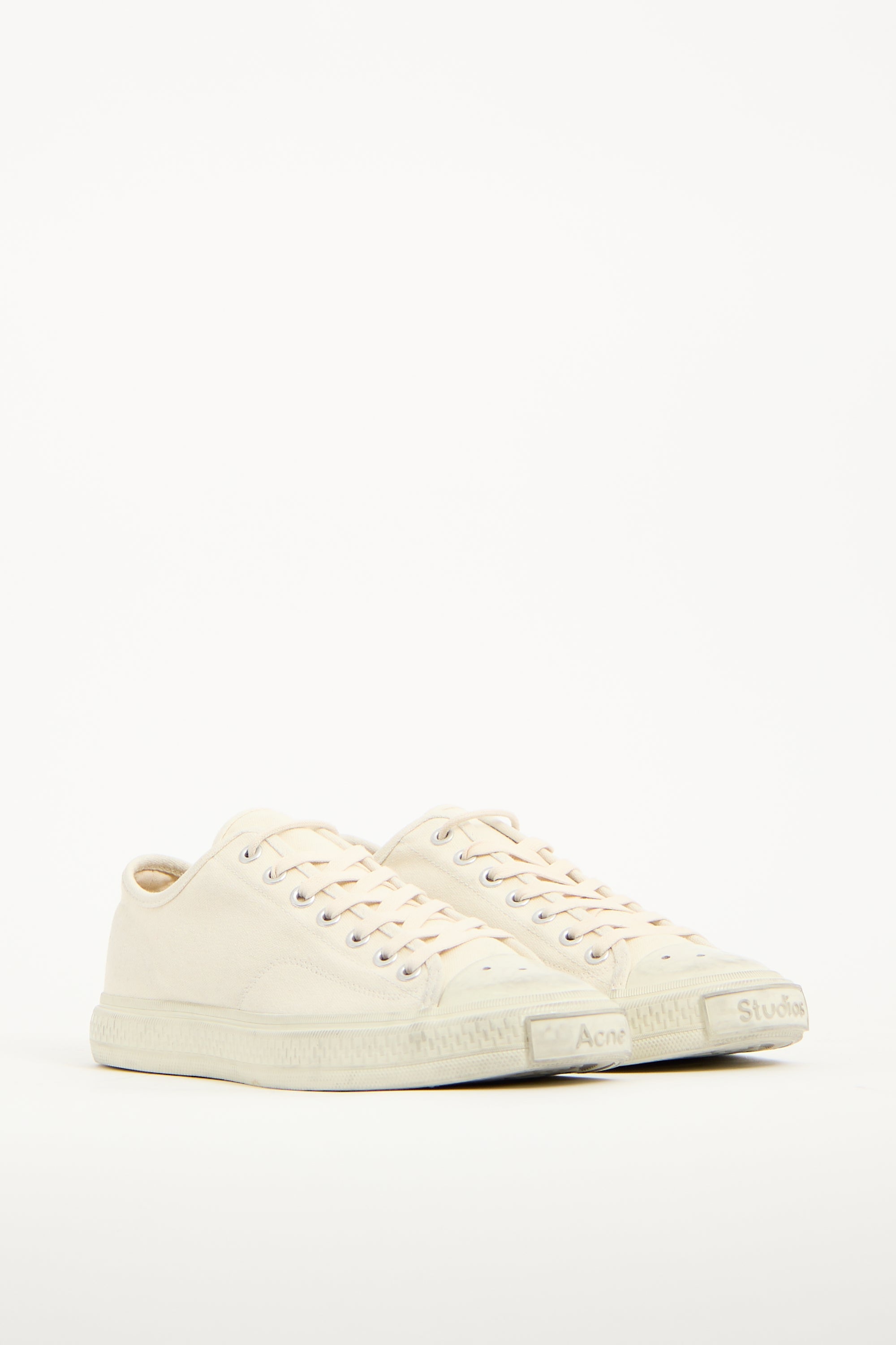 Acne Studios Cream Canvas Low Top Sneaker