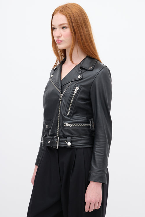 Acne Studios Black Leather Moto Jacket