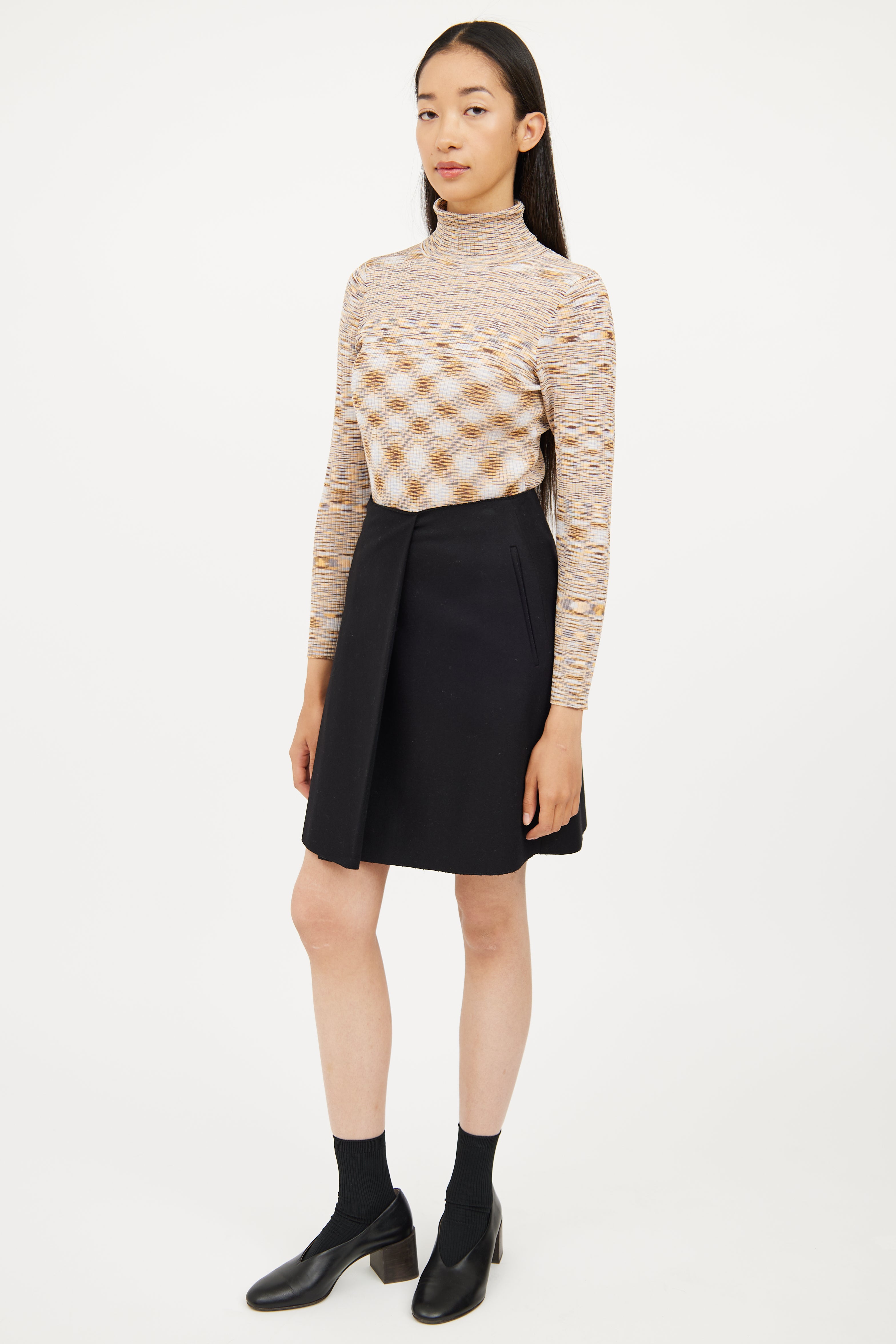 Acne Studios Black Wool A-line Skirt