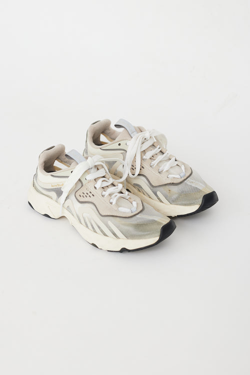Acne Studios Grey & White Translucent Buzz Sneaker
