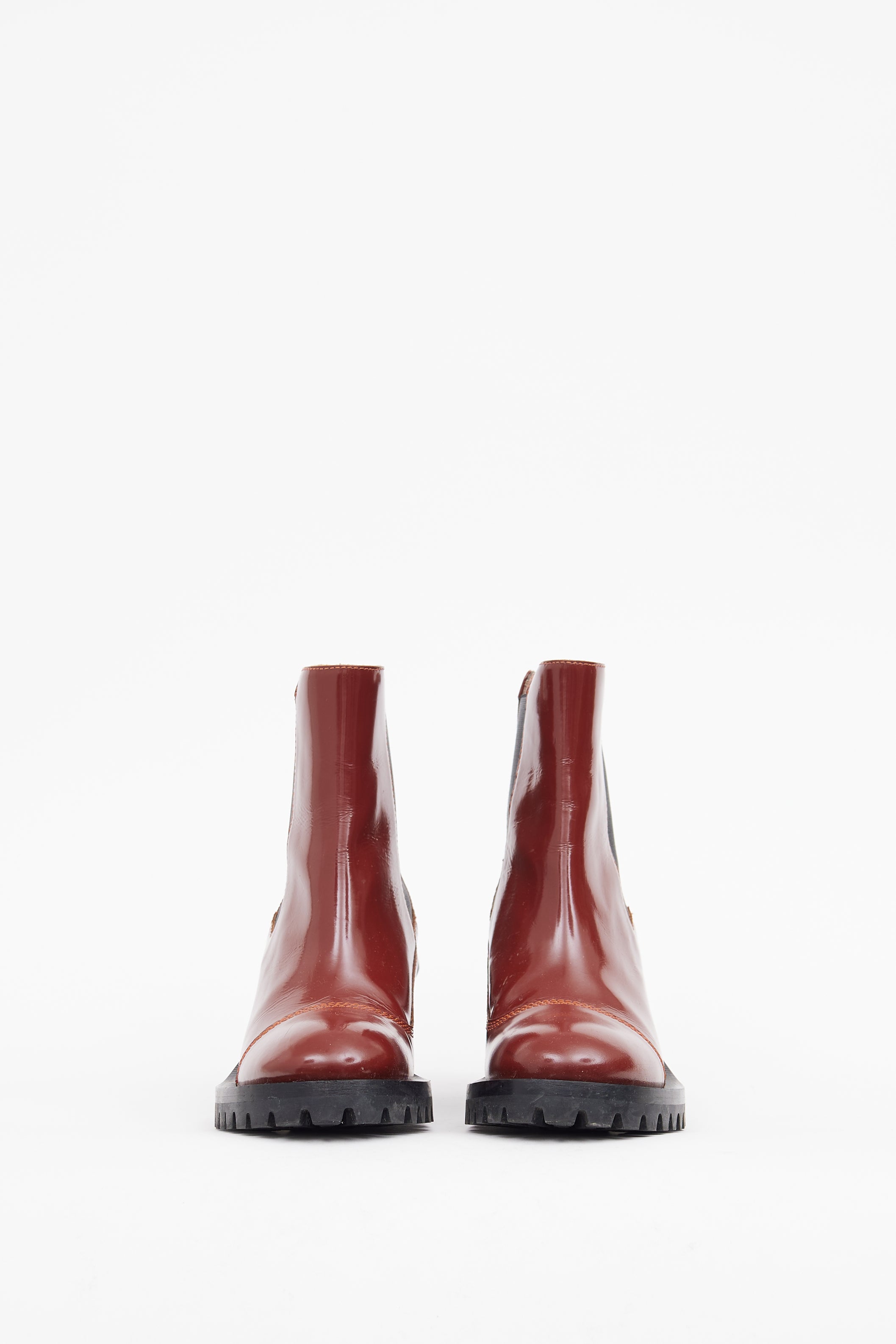 Acne Studios Red High Heel Chelsea Boot