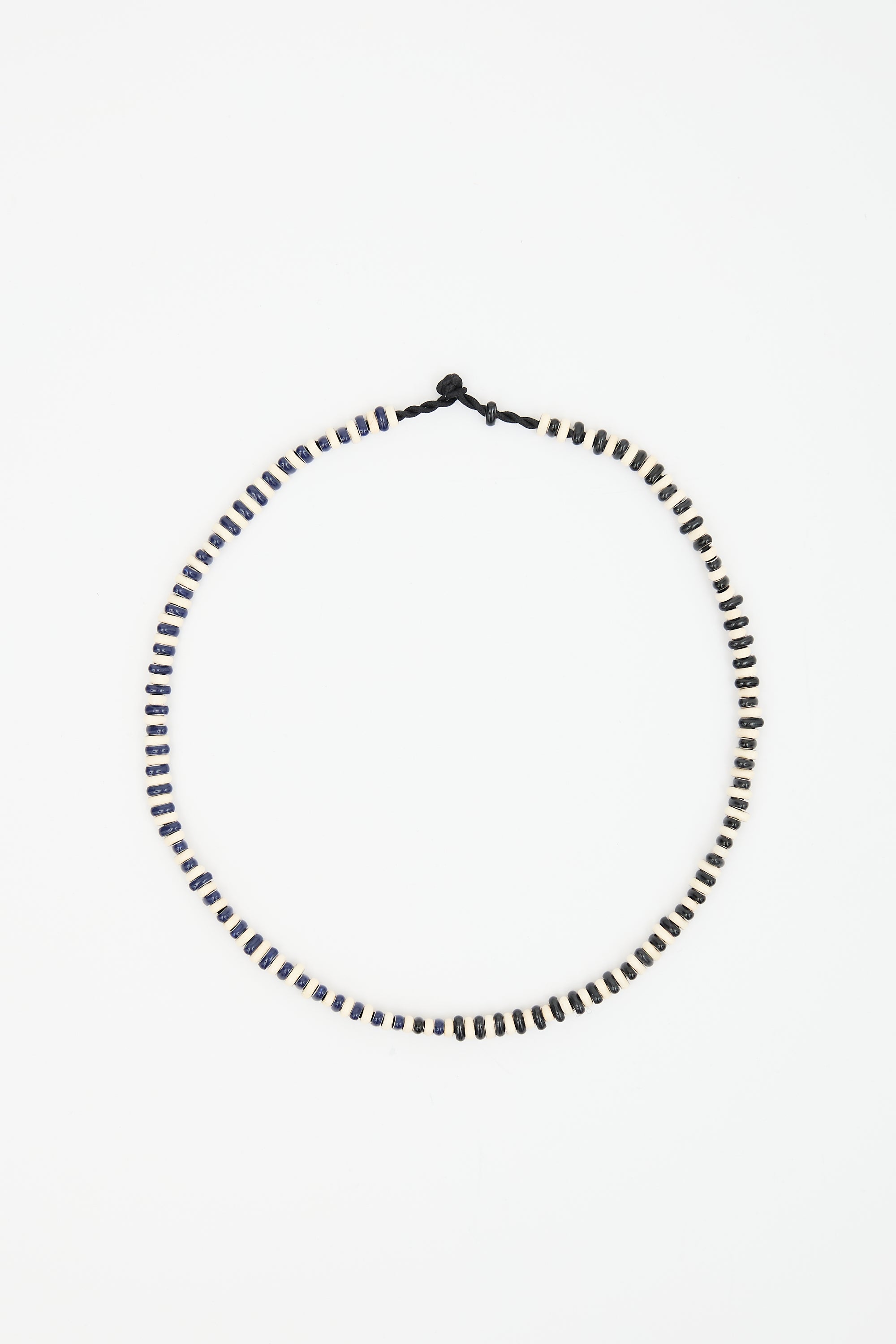 Adina Reyter Enamelled Sterling Silver Midnight Stripes Necklace