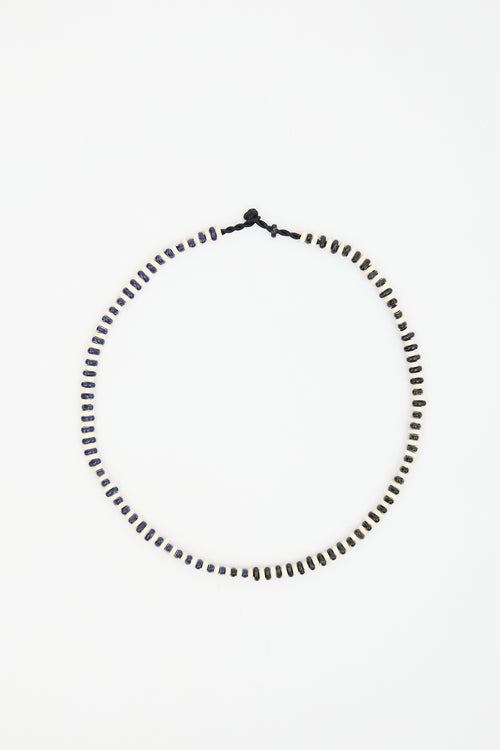 Adina Reyter Enamelled Sterling Silver Midnight Stripes Necklace