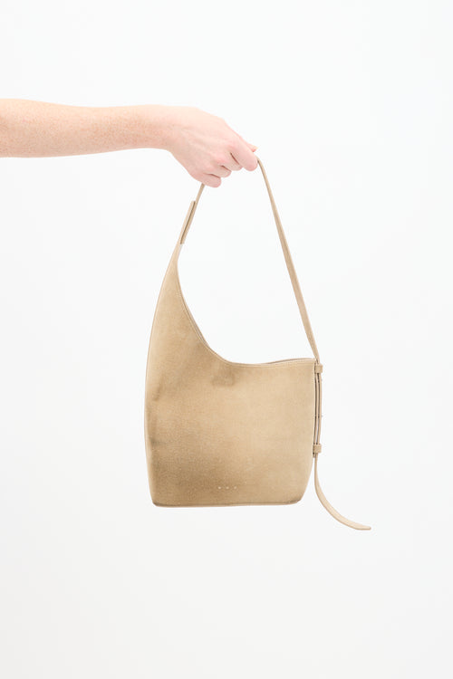 Aesther Ekme Beige Suede Demi Lune Bag