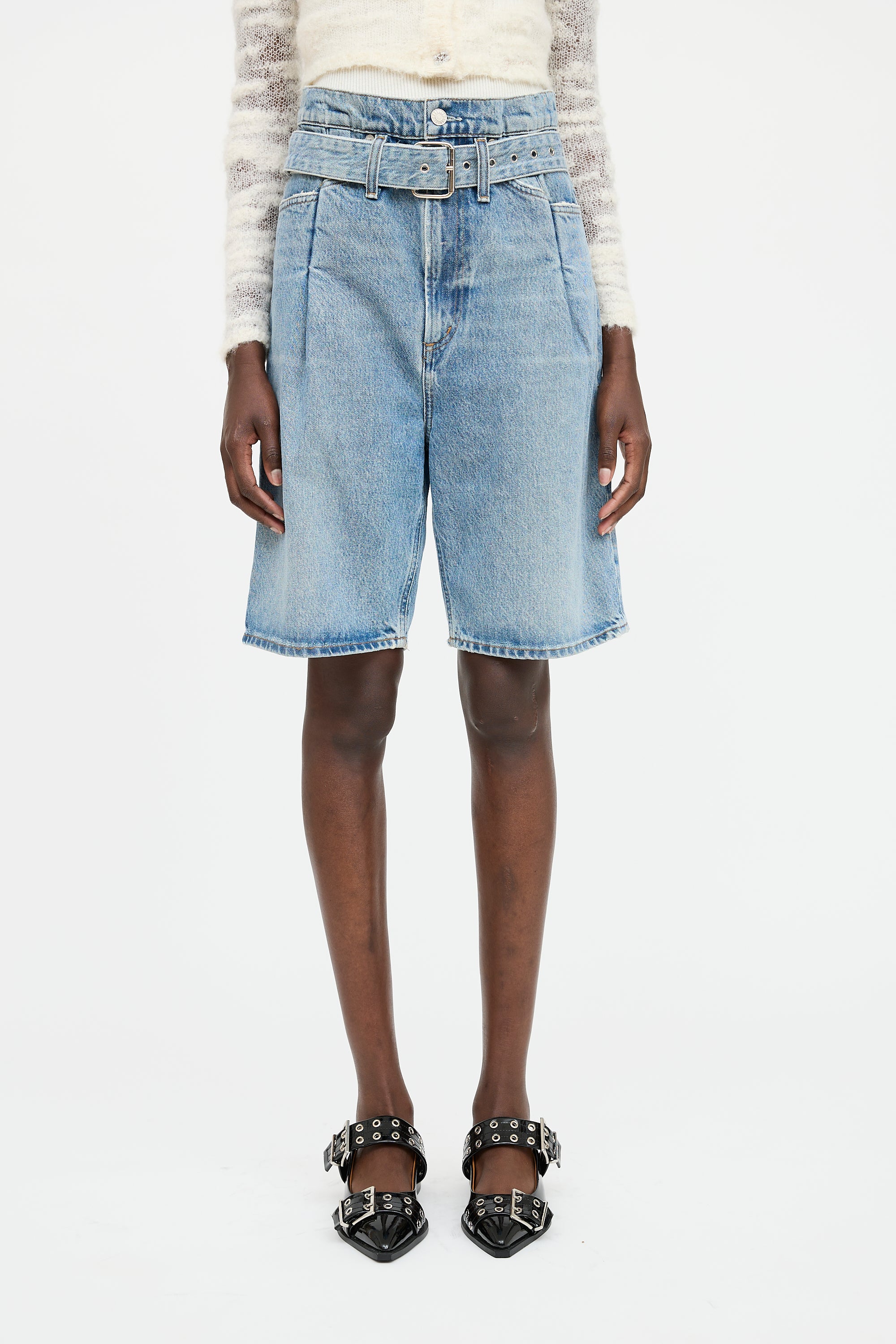 Agolde Denim Reworked Belted Short