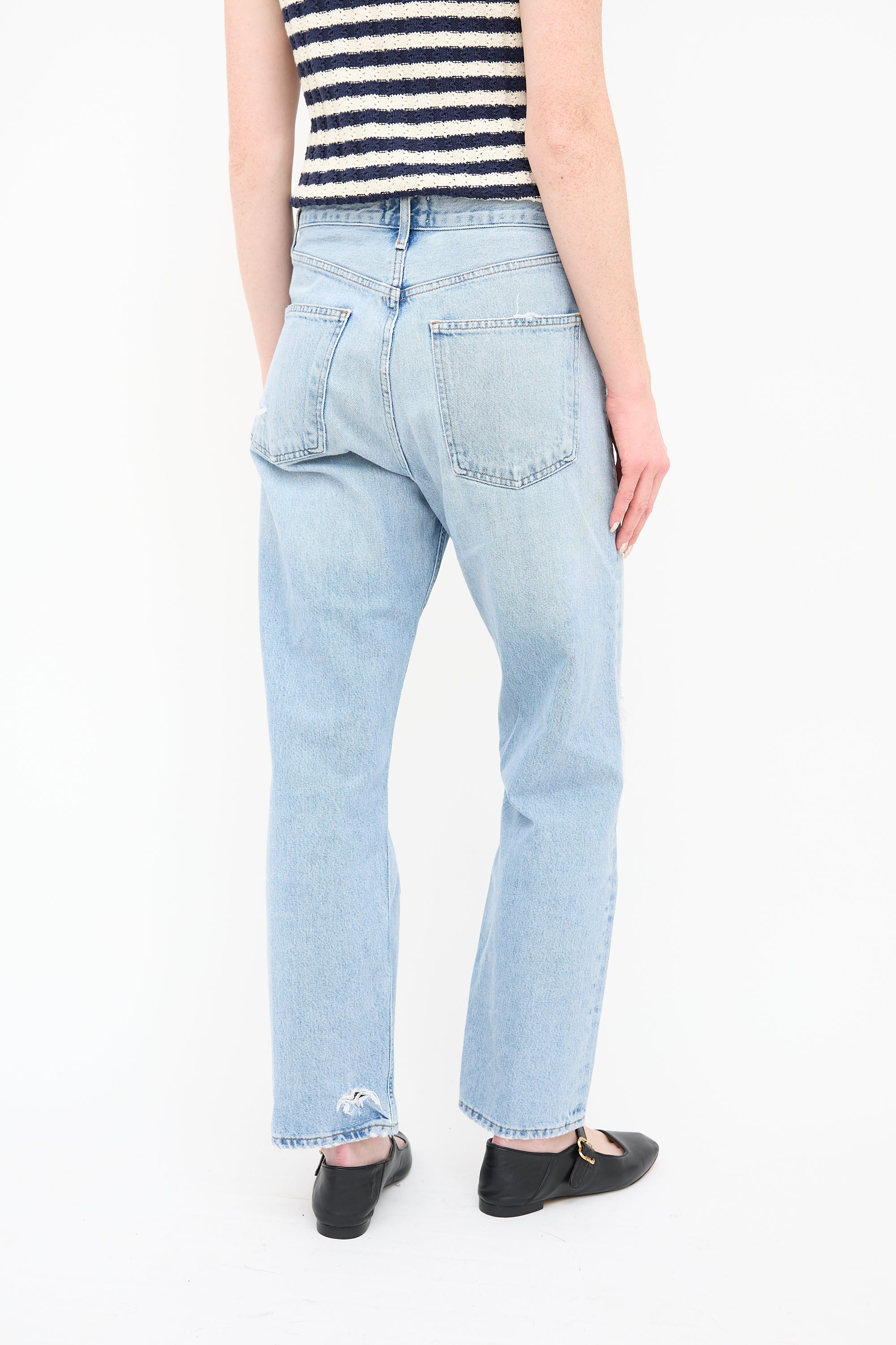 Agolde Light Wash Distressed Jeans