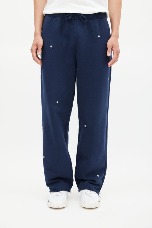 Aimé Leon Dore Navy & White Floral Sweatpants