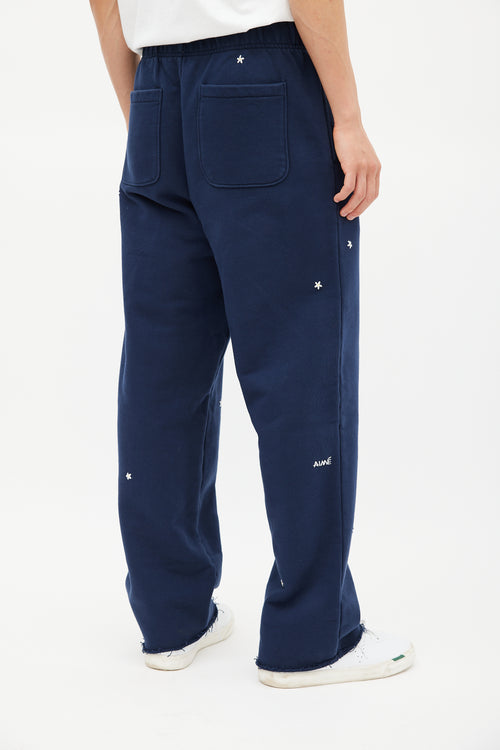 Aimé Leon Dore Navy & White Floral Sweatpants