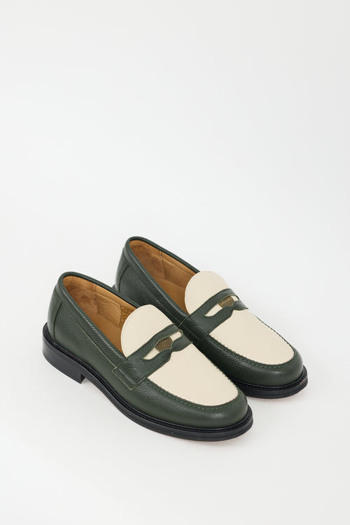 Aimé Leon Dore Green & Cream Leather Taverna Penny Loafer
