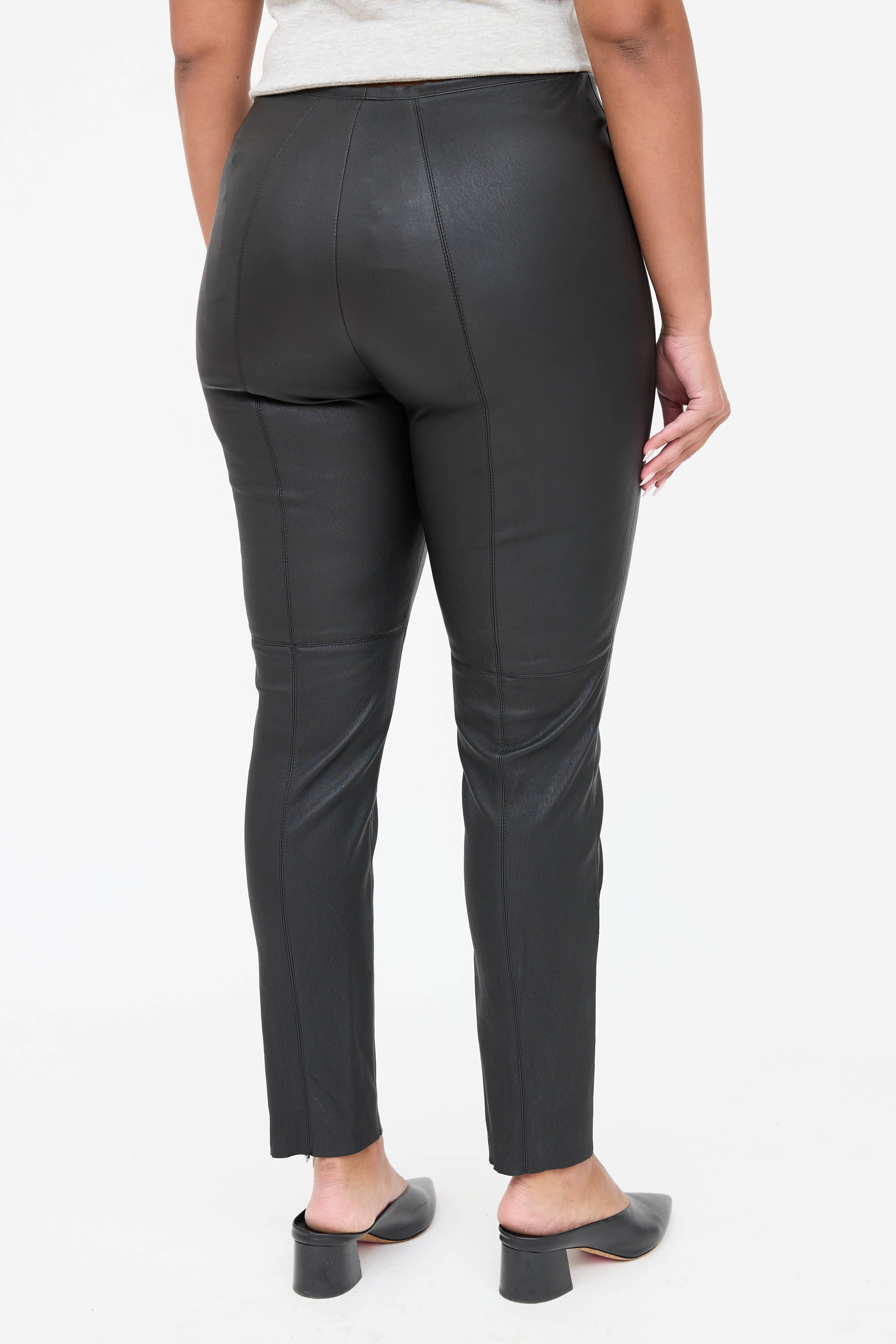 Akris Leather Slim Legging