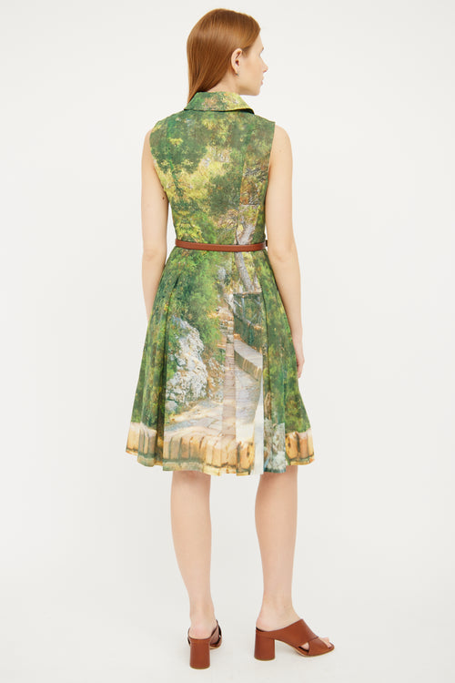 Akris Green Pleated Short Dress