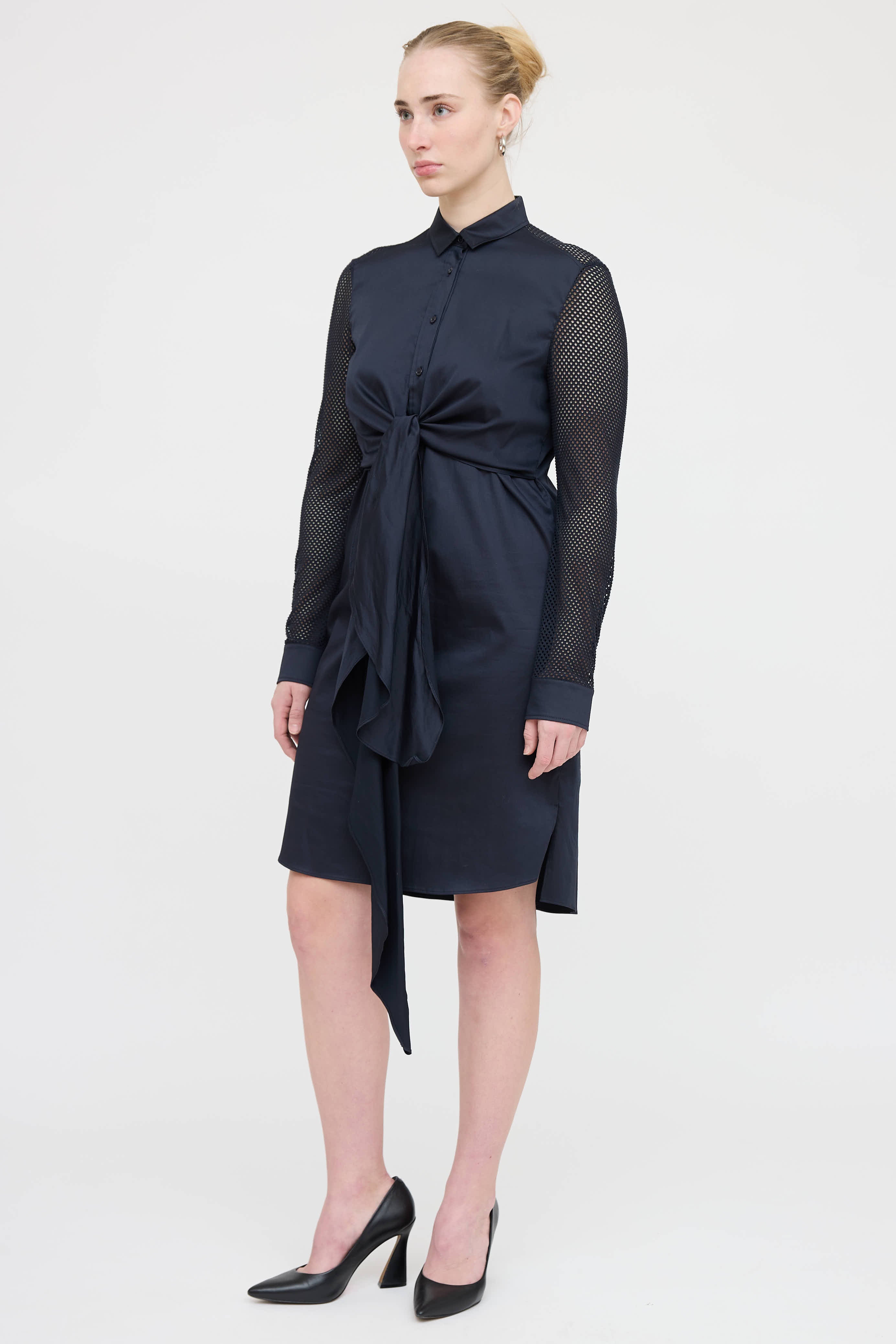Akris Perforated Button Up Dress