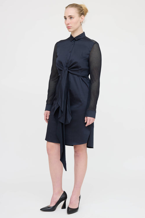 Akris Perforated Button Up Dress