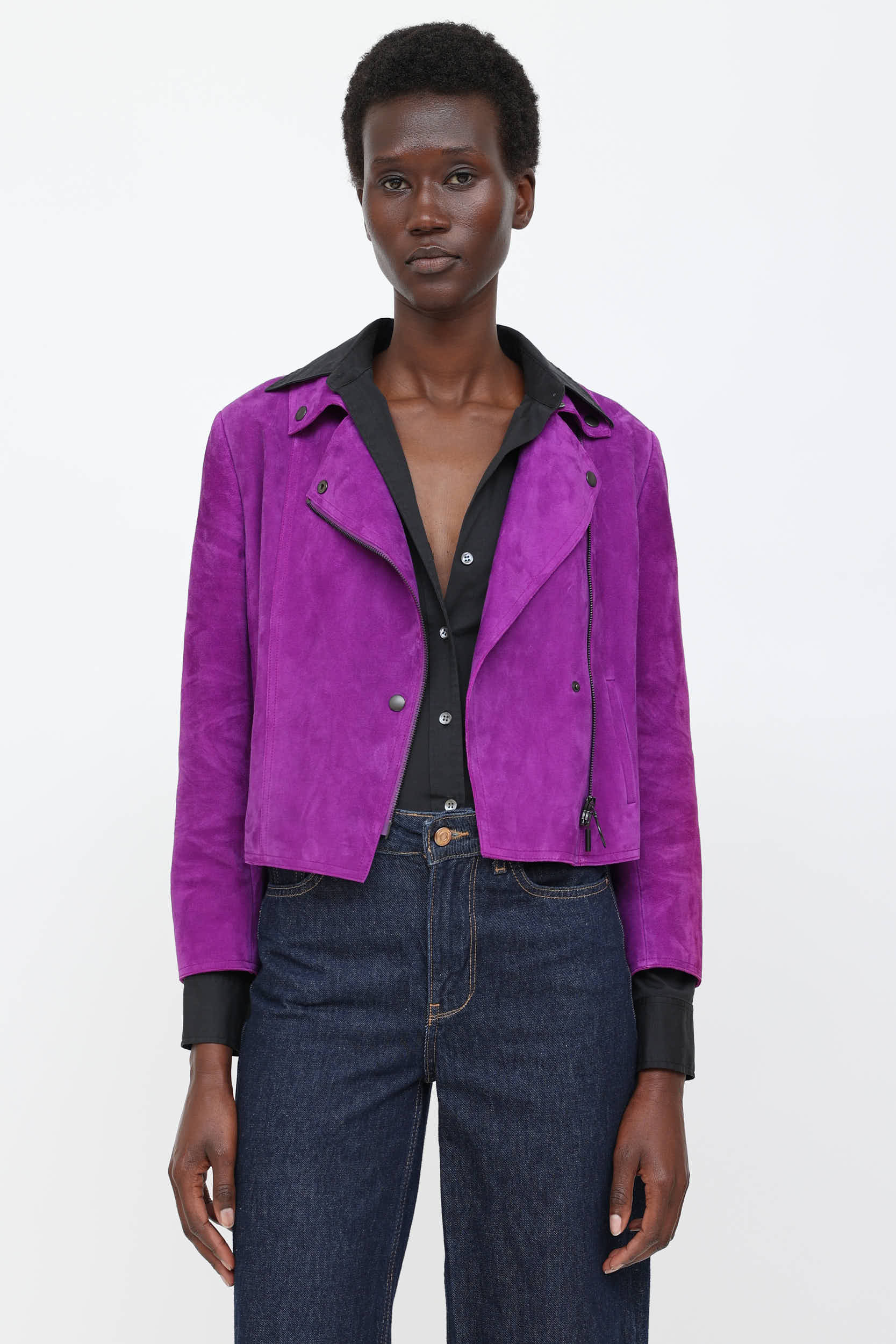 Akris Suede Motorcycle Jacket