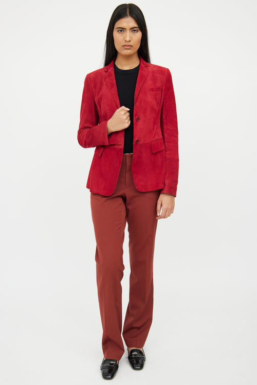 Akris Red Suede Blazer