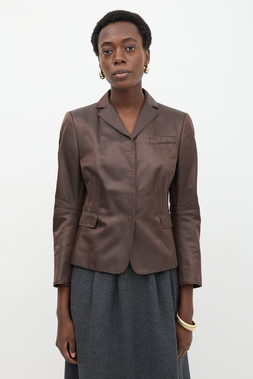 Akris Silk Satin Tailored Blazer