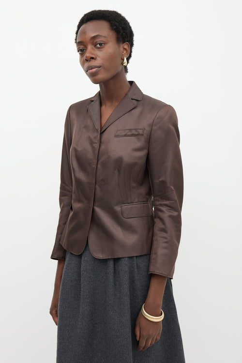 Akris Silk Satin Tailored Blazer