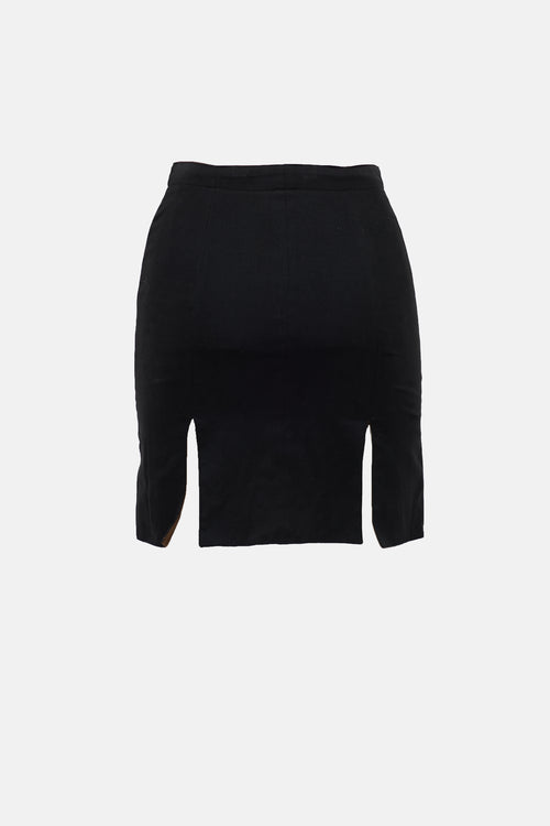 Wool Slit Skirt