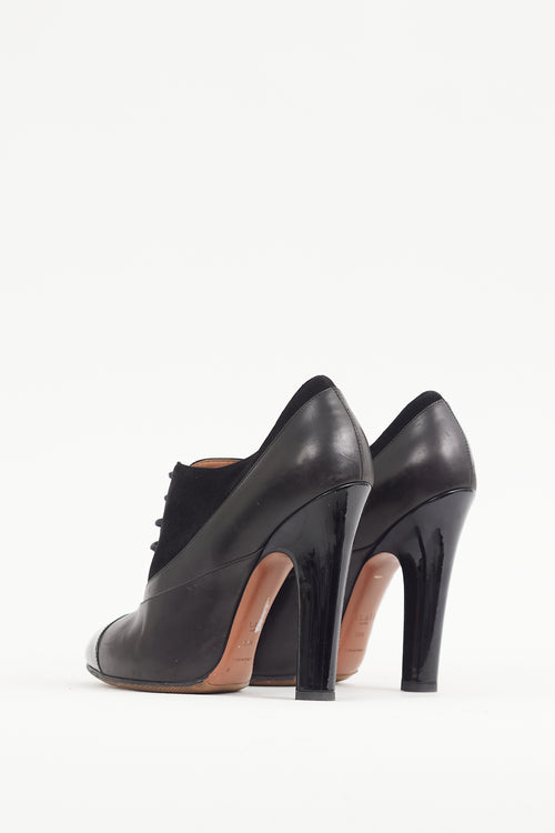 Alaïa Black Leather & Suede Lace Up Bootie