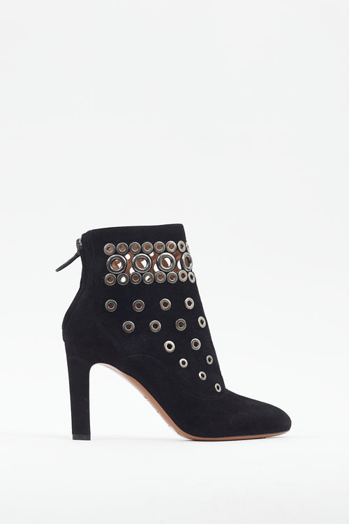 Alaïa Black & Silver Grommet Boot