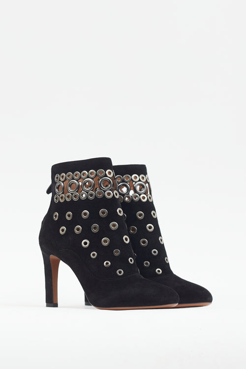 Alaïa Black & Silver Grommet Boot