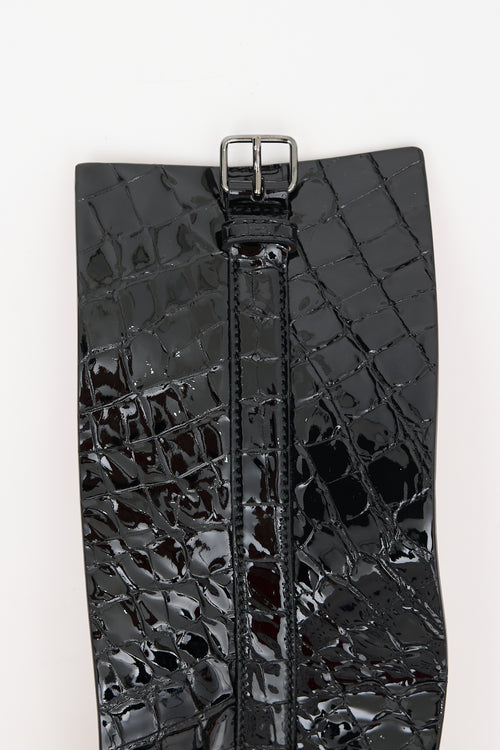 Alaïa Embossed Patent Cinch Belt
